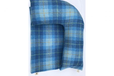 doggykin Harris Tweed® pillow with a matching blanket in blue